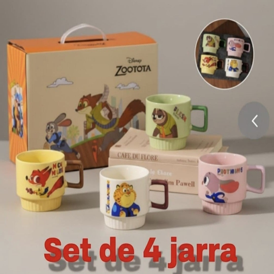 JUEGO JARRA CERAMICA 4PCS ZOOTOP
