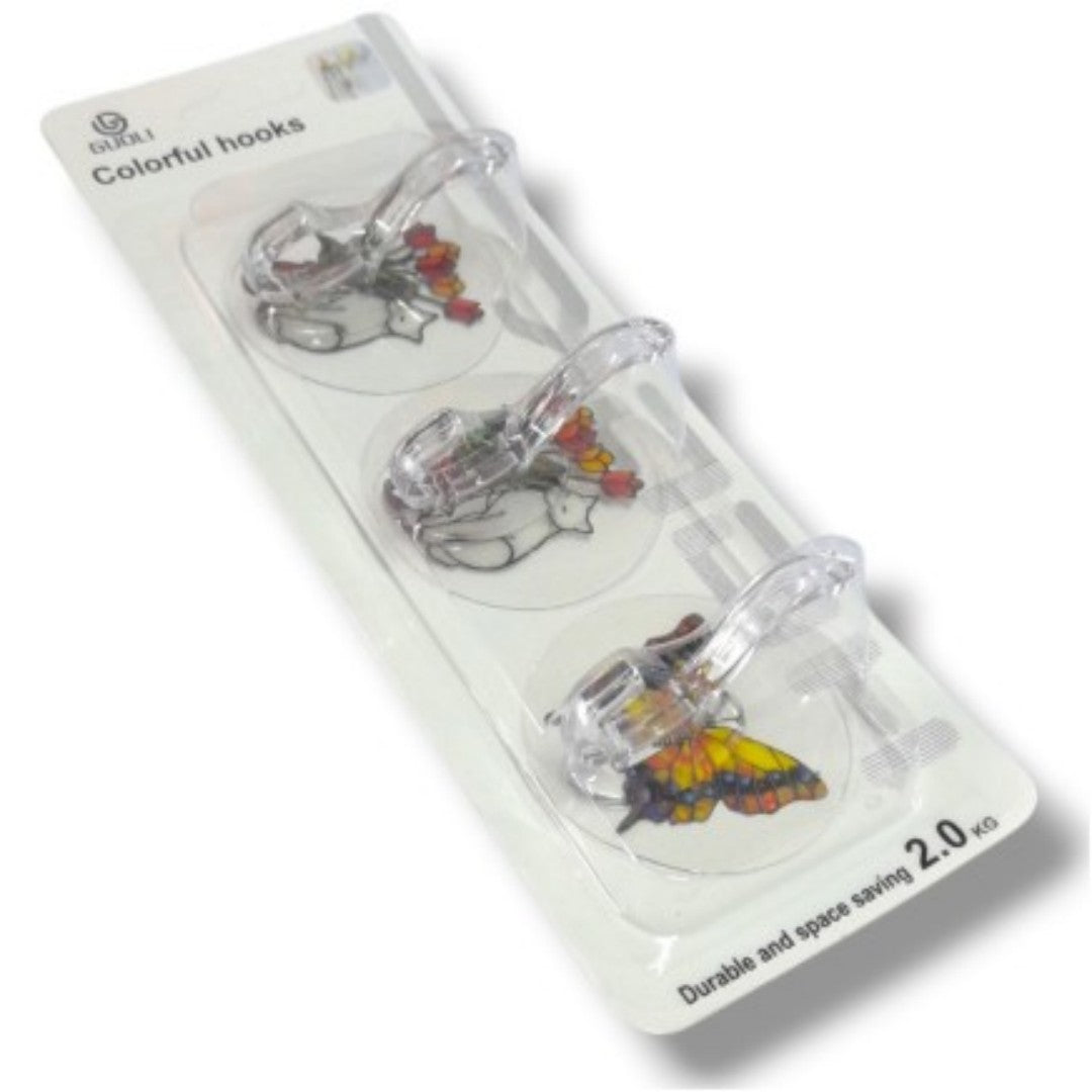 SET GANCHO VENTOSA FLOR 3PCS W19