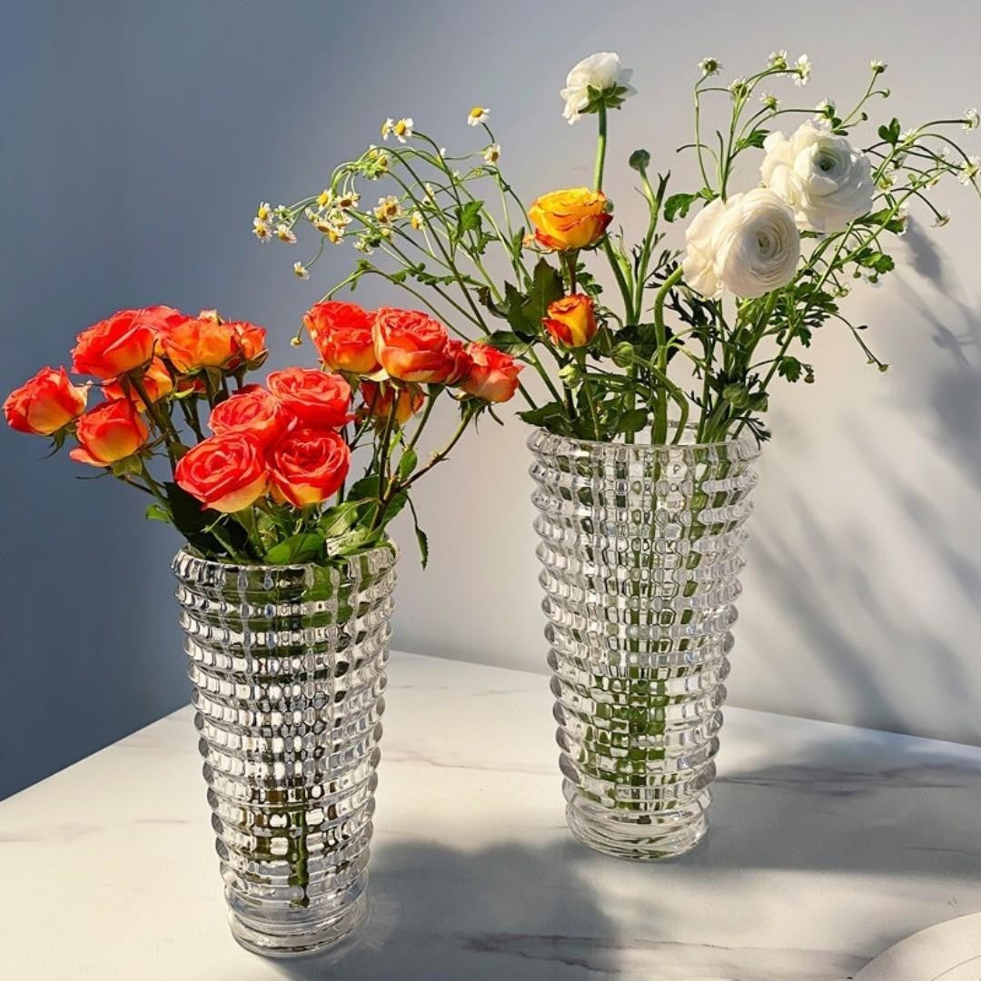 FLORERO VIDRIO RALLA TUBO 18