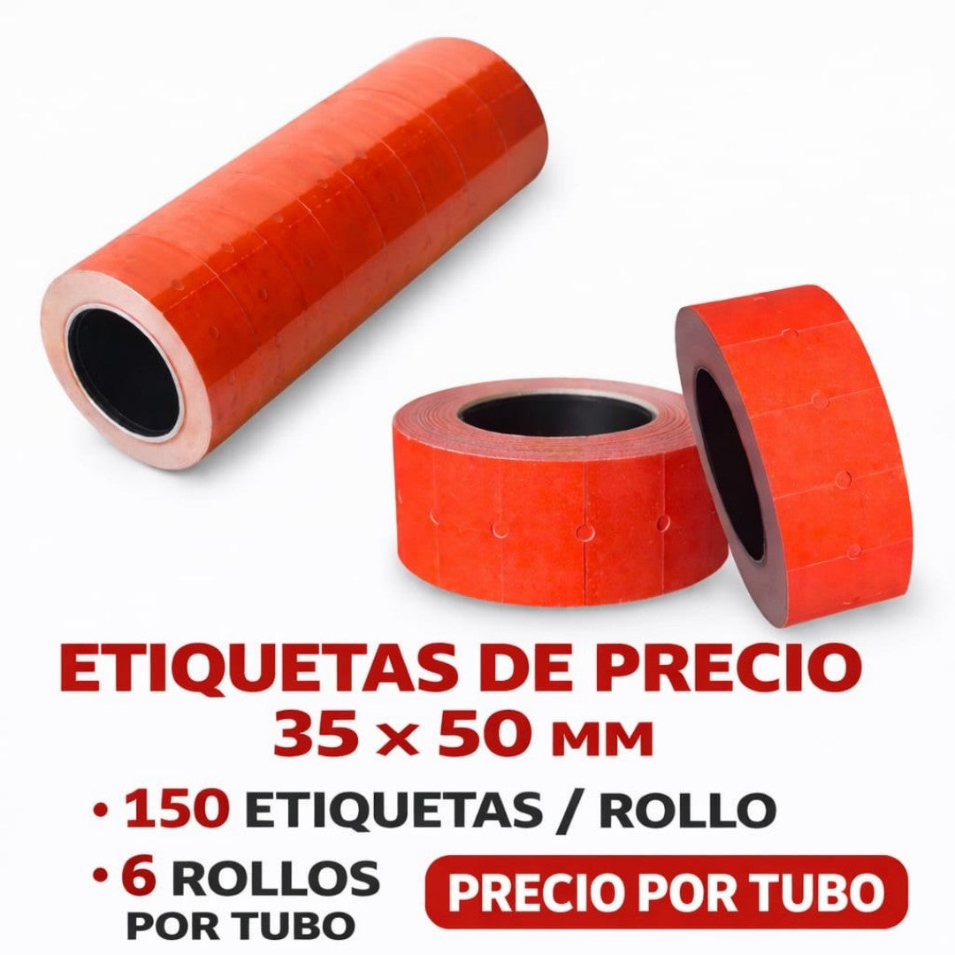 ETIQUETA COLOR 6PCS ROLLO 35MM*50MM*150H