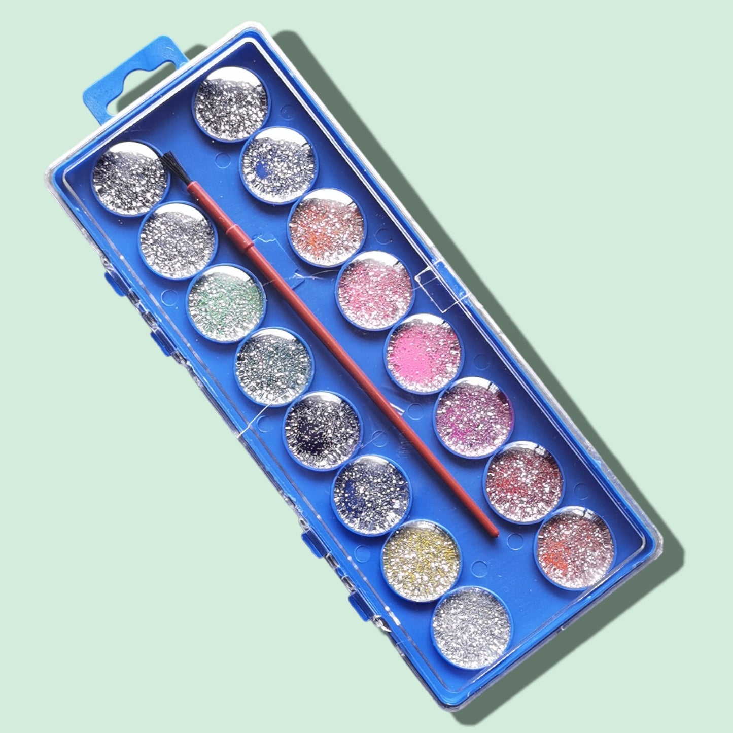 TEMPERAS ESCARCHA C/ PINCEL 16 COLOR