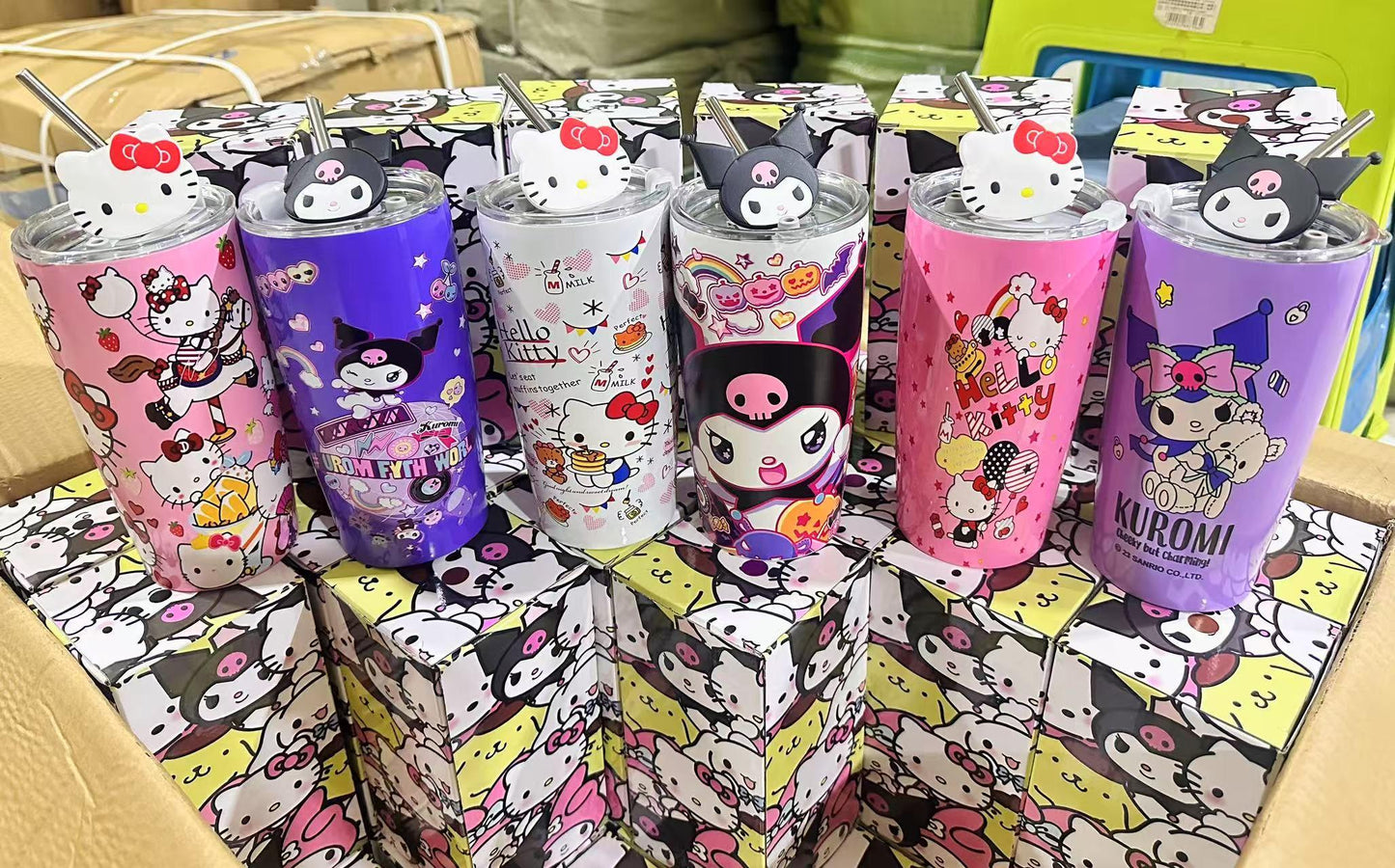 VASO ACERO CON PAJILLA PERSONAJE 600ML