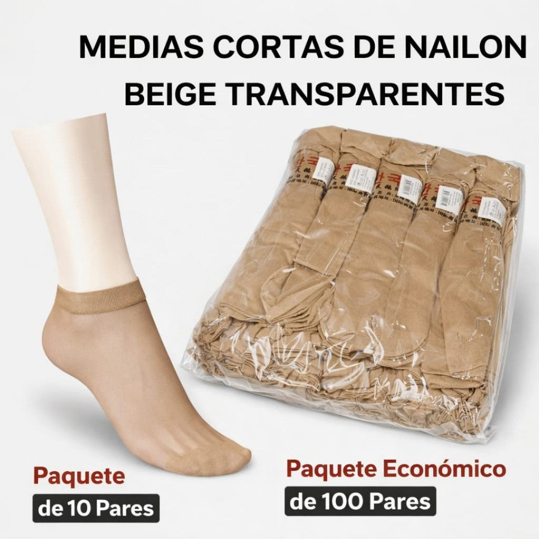 MEDIA PANTI CORTA PAQUETE 100PAR PIEL