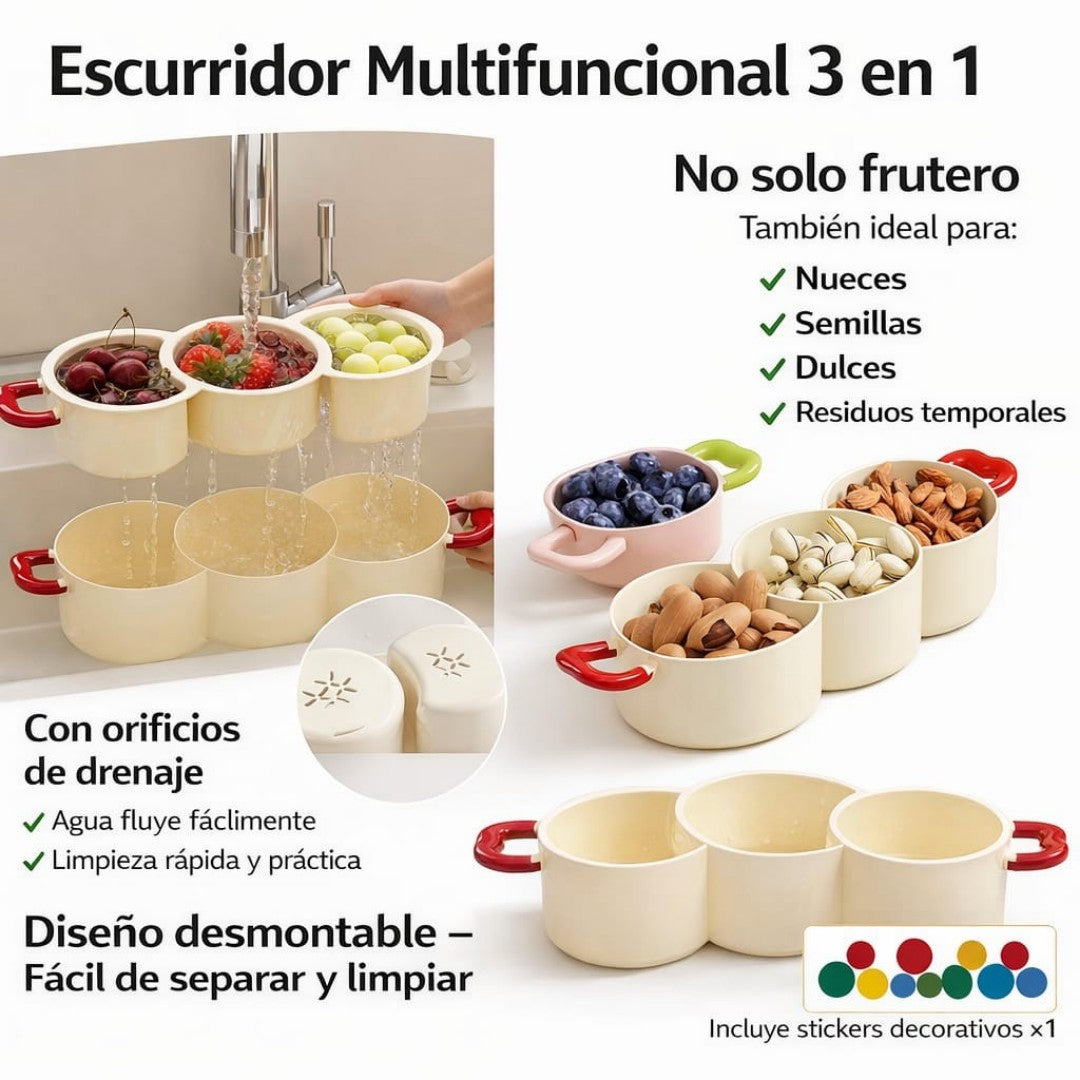 ESCURRIDOR DE FRUTAS MULTIFUNCIONAL