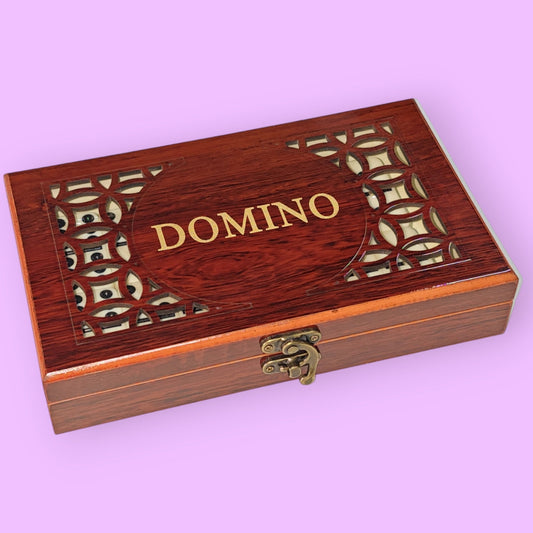 DOMINO GDE 28PCS CAJA MADERA ROJO W5010K2