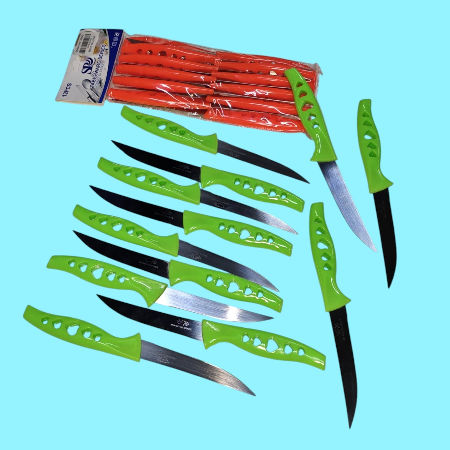 CUCHILLO 12PCS MANGO CORAZON