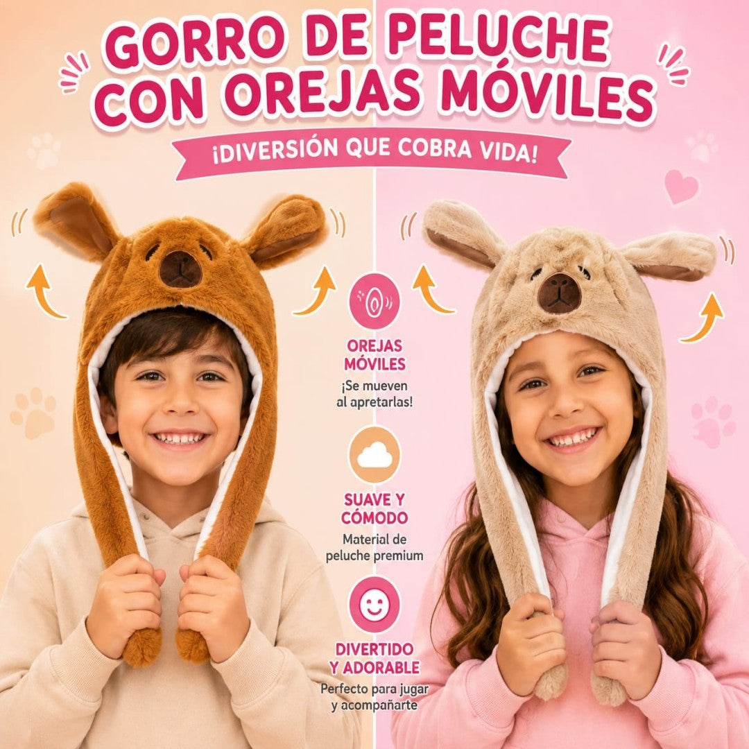 GORRA PELUDA C/ LUZ OREJA CAPIBARA