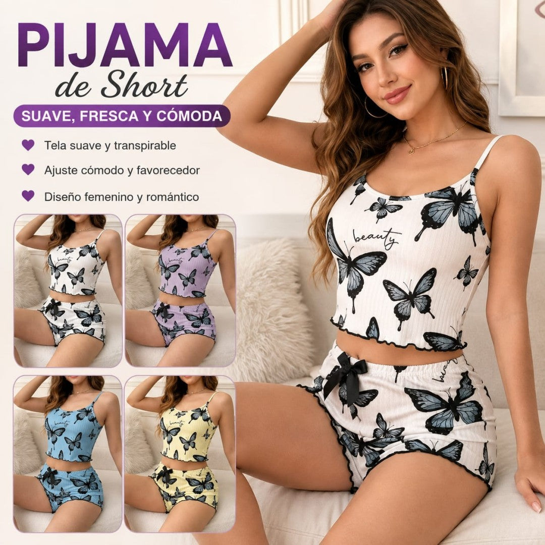PIJAMA SHORT TIRANTES MARIPOSA S-XL
