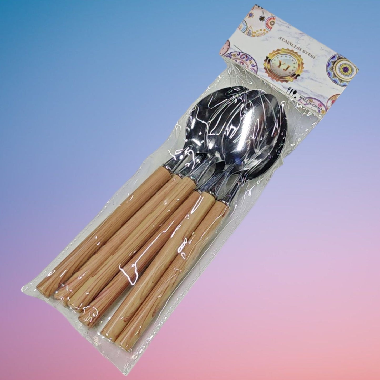 CUCHARA MAGO COLOR MADERA 6PCS