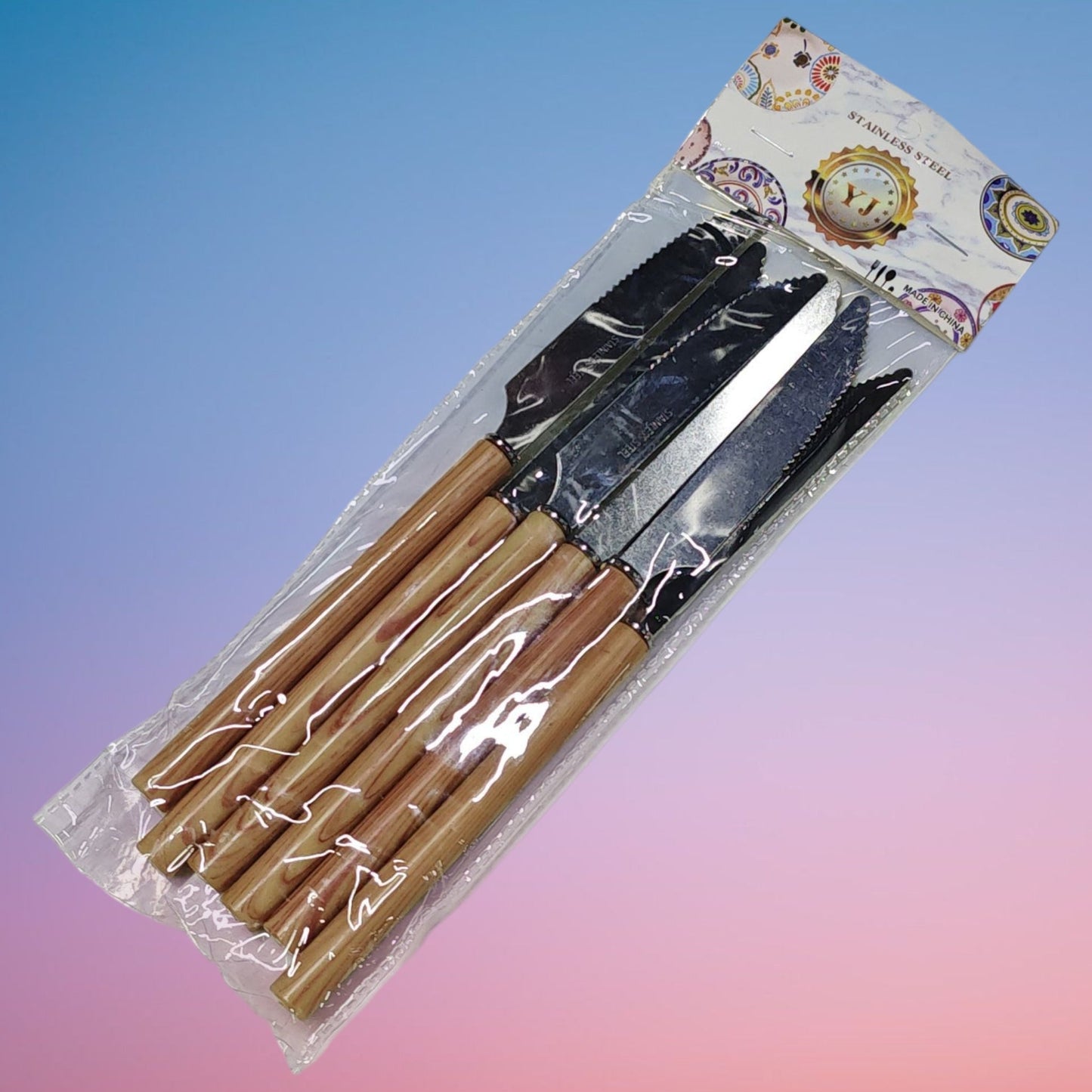 CUCHILLO MAGO COLOR MADERA 6PCS