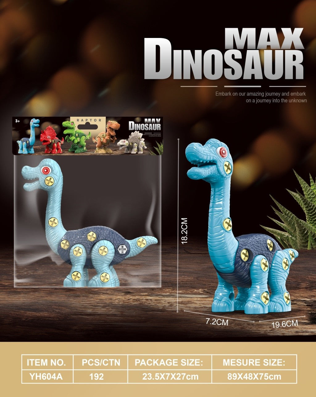 DINOSAURIO ARMABLES YH600-604A