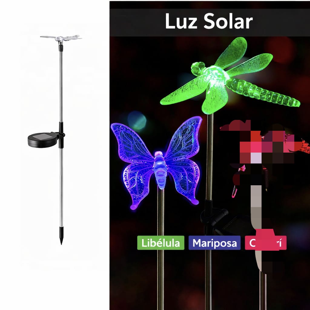 LIBELULA DE LUZ SOLAR 1PCS P/JARDIN