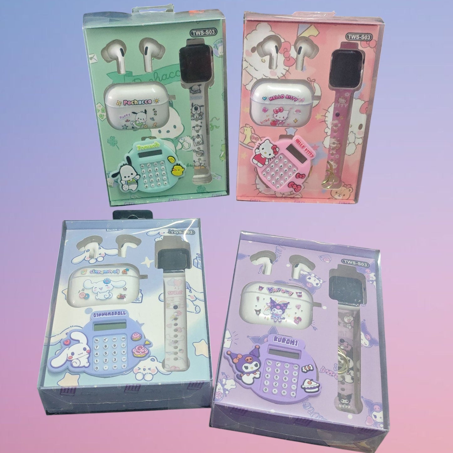 SET AUDIFONO+RELOJ+CALCULADORA TWS-S03