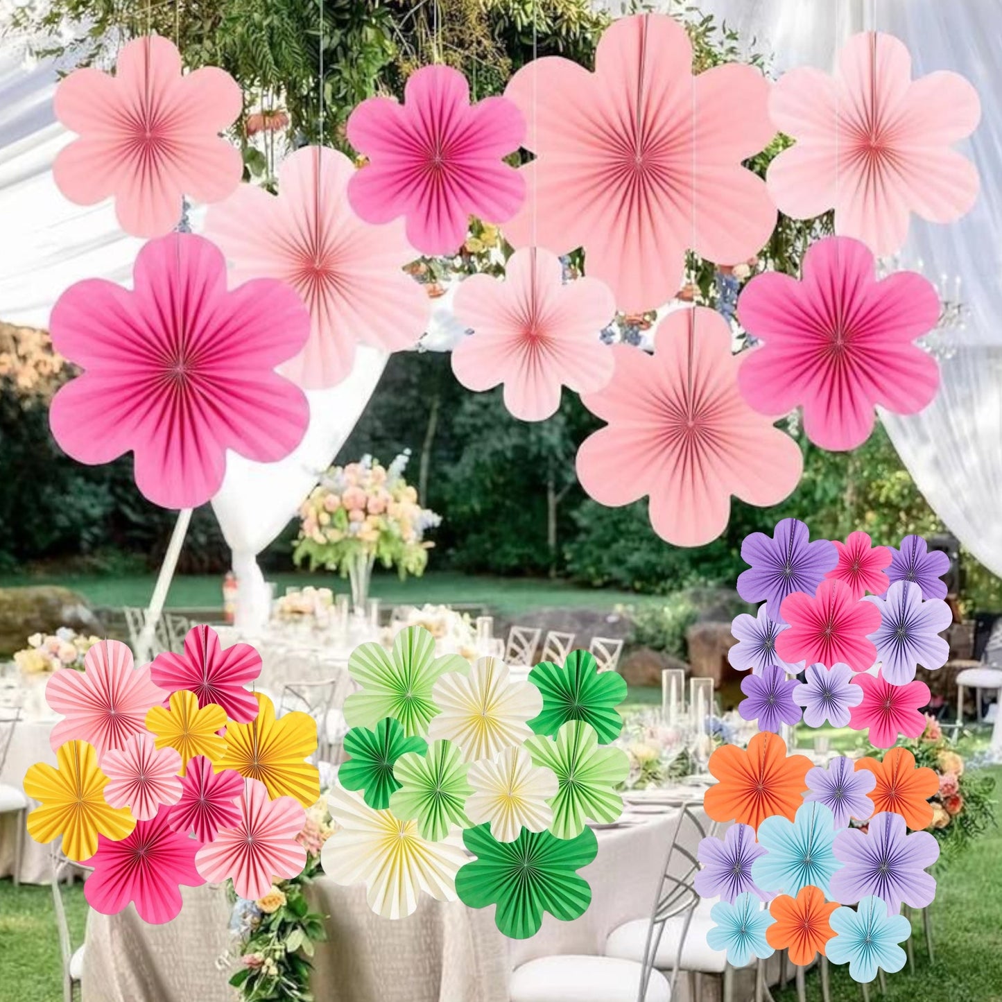 ADORNO ABANICO FLOR GUINDAR 9PCS