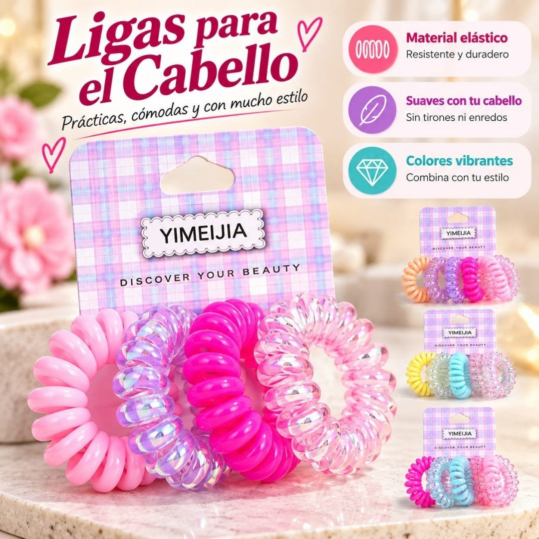 COLA LIGAS RESORTE P\ CABELLO 4PCS COLOR
