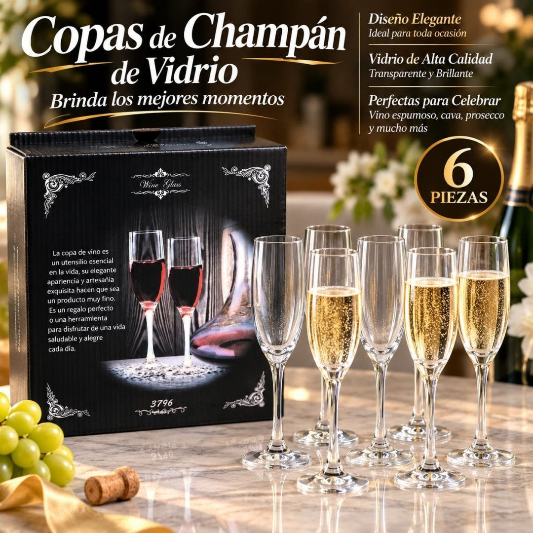 SET 6 COPAS PARA CHAMPANA 170ML L17