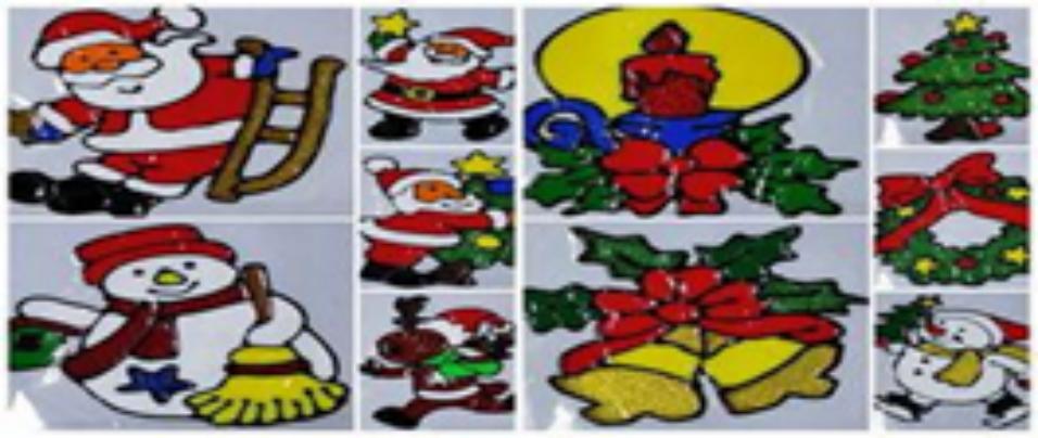 STICKER VENTANA NAVIDAD HULE MED