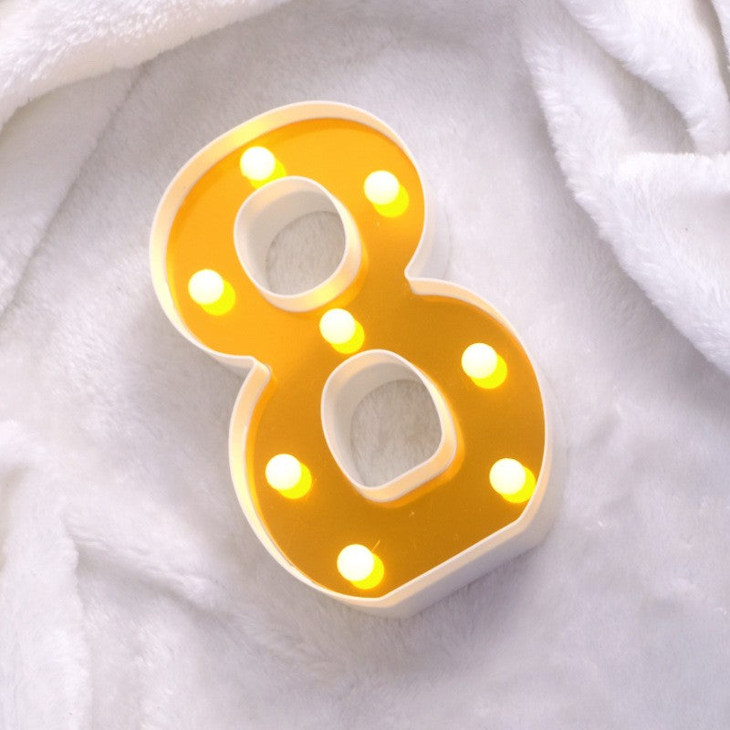 LAMPARA NUMERO LETRA DORADO 0-9 A-Z 16CM