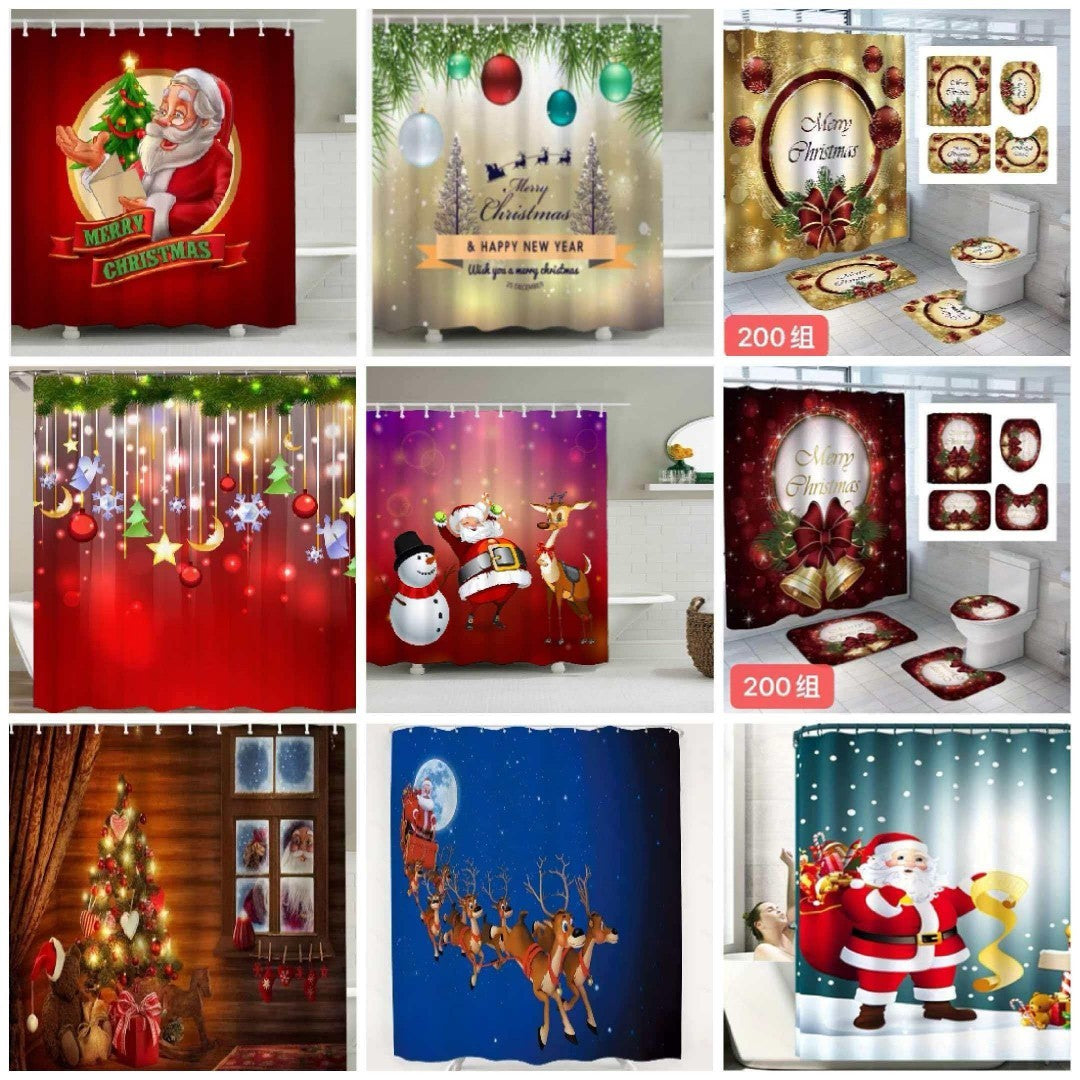 CORTINA DE BANO NAVIDAD 180*180B