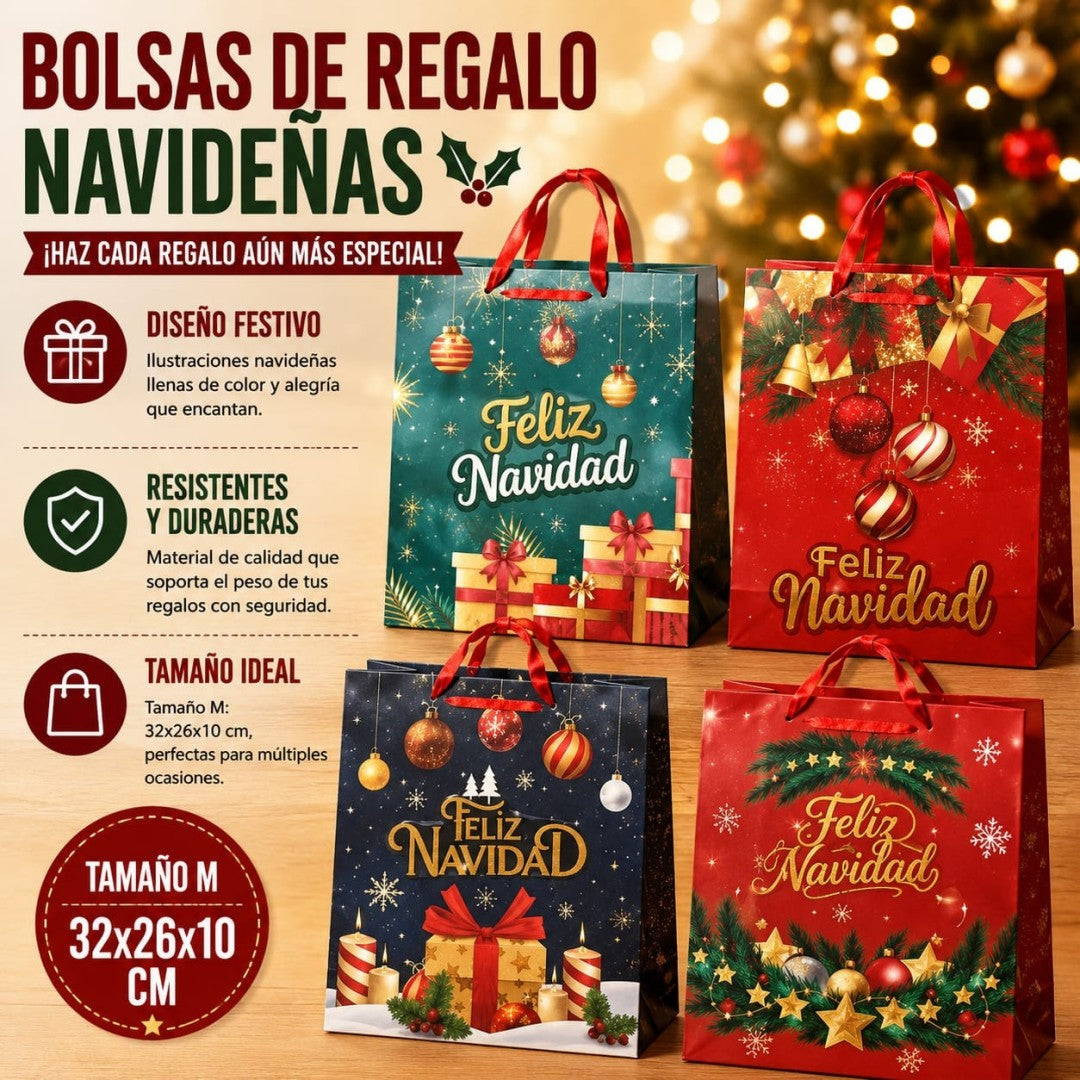 BOLSA REGALO NAVID M 32*26CM 5012
