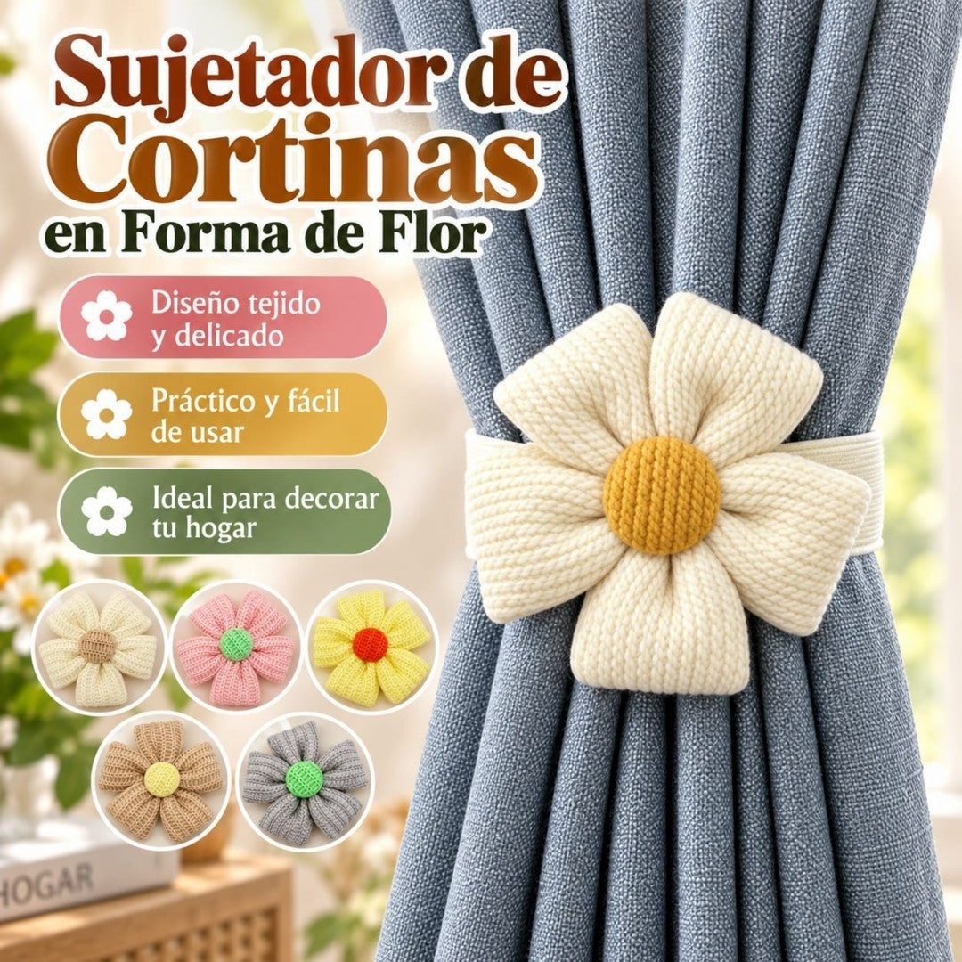 SUJETADORES DE CORTINAS FLOR