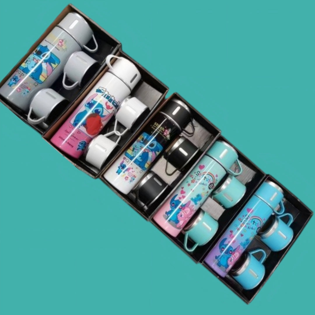 JUEGO TERMO CAFE 3PCS STITCH