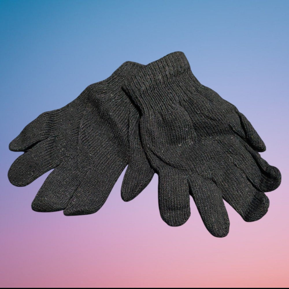 GUANTES TEJIDO NEGRO NINO