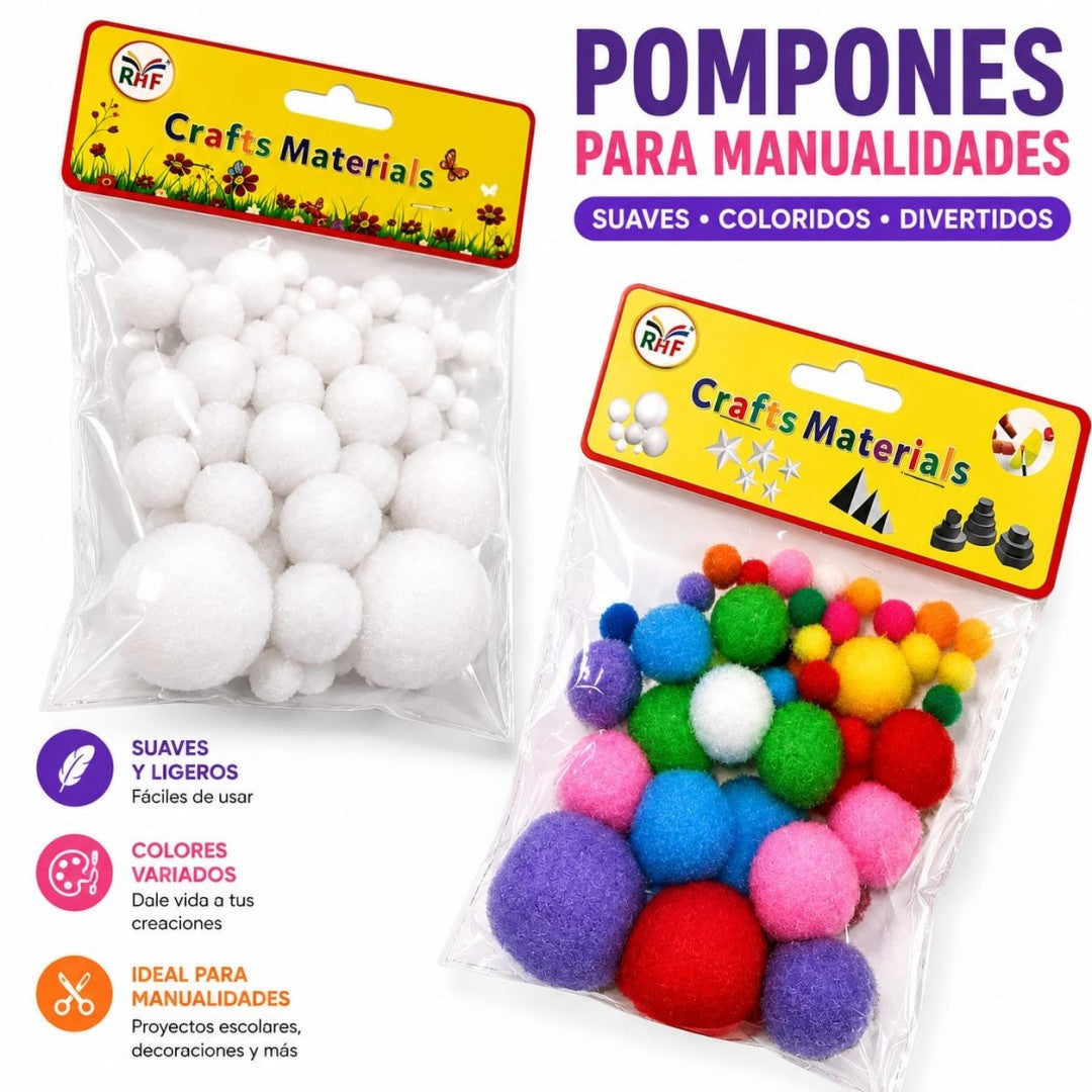 BOLA PELUDA BOLSA BLANCO COLOR