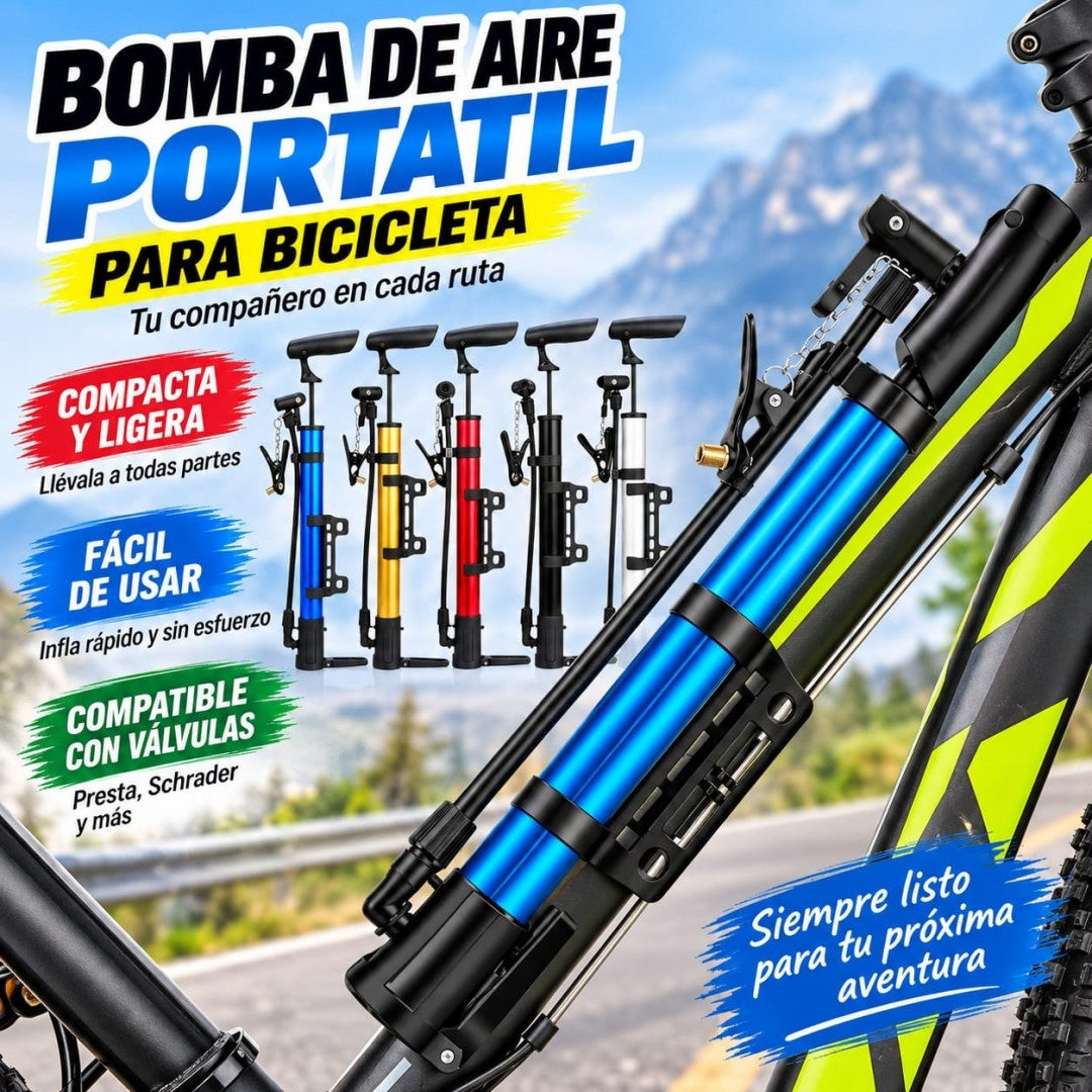 INFLADOR PORTATIL PARA BICICLETA COLOR