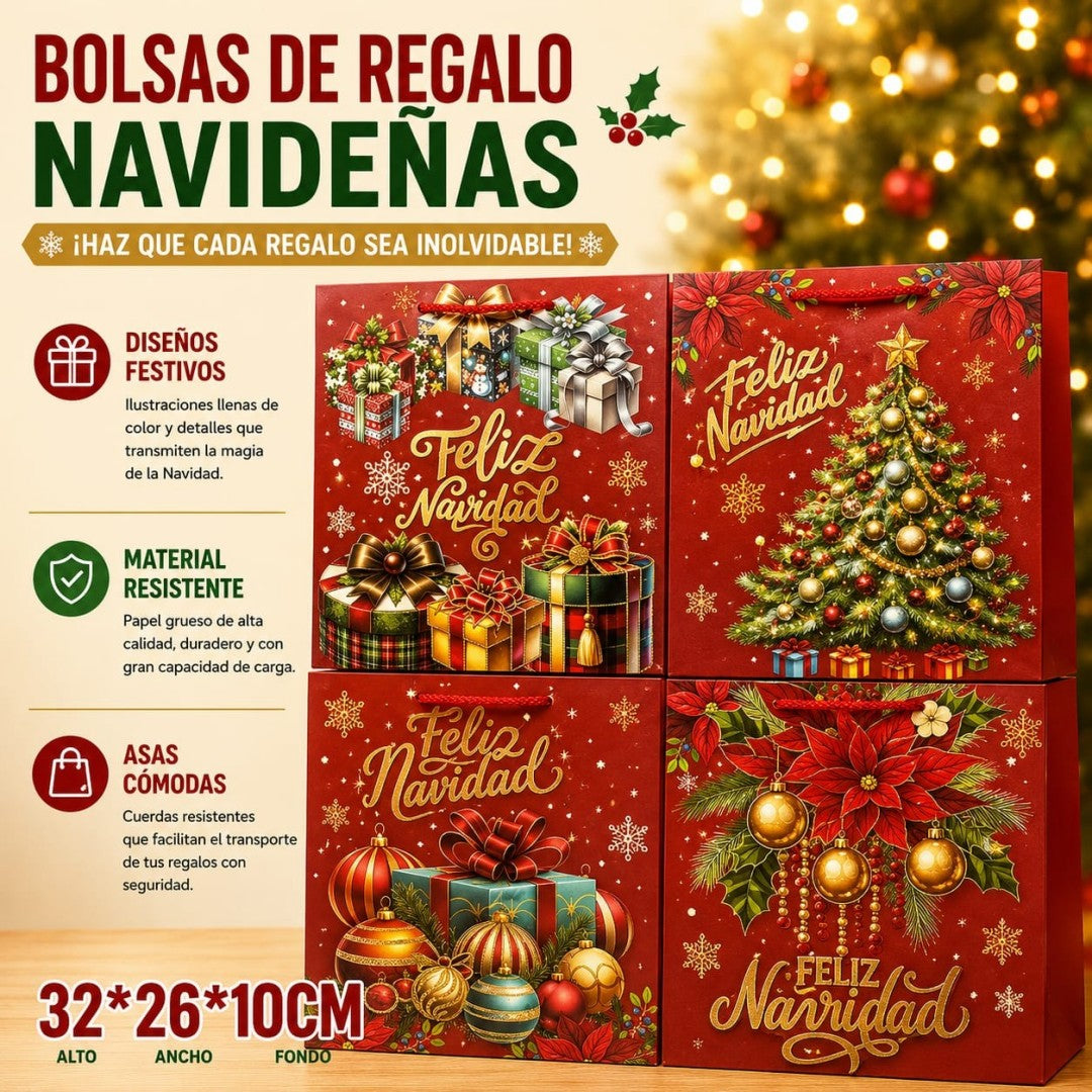 BOLSA REGALO NAVID M 32*26CM 7263