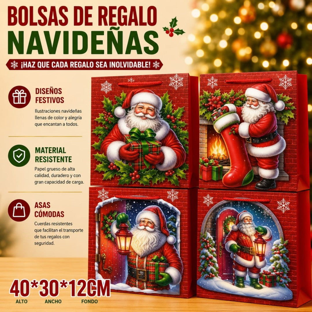 BOLSA REGALO NAVID L 40*30CM 1453