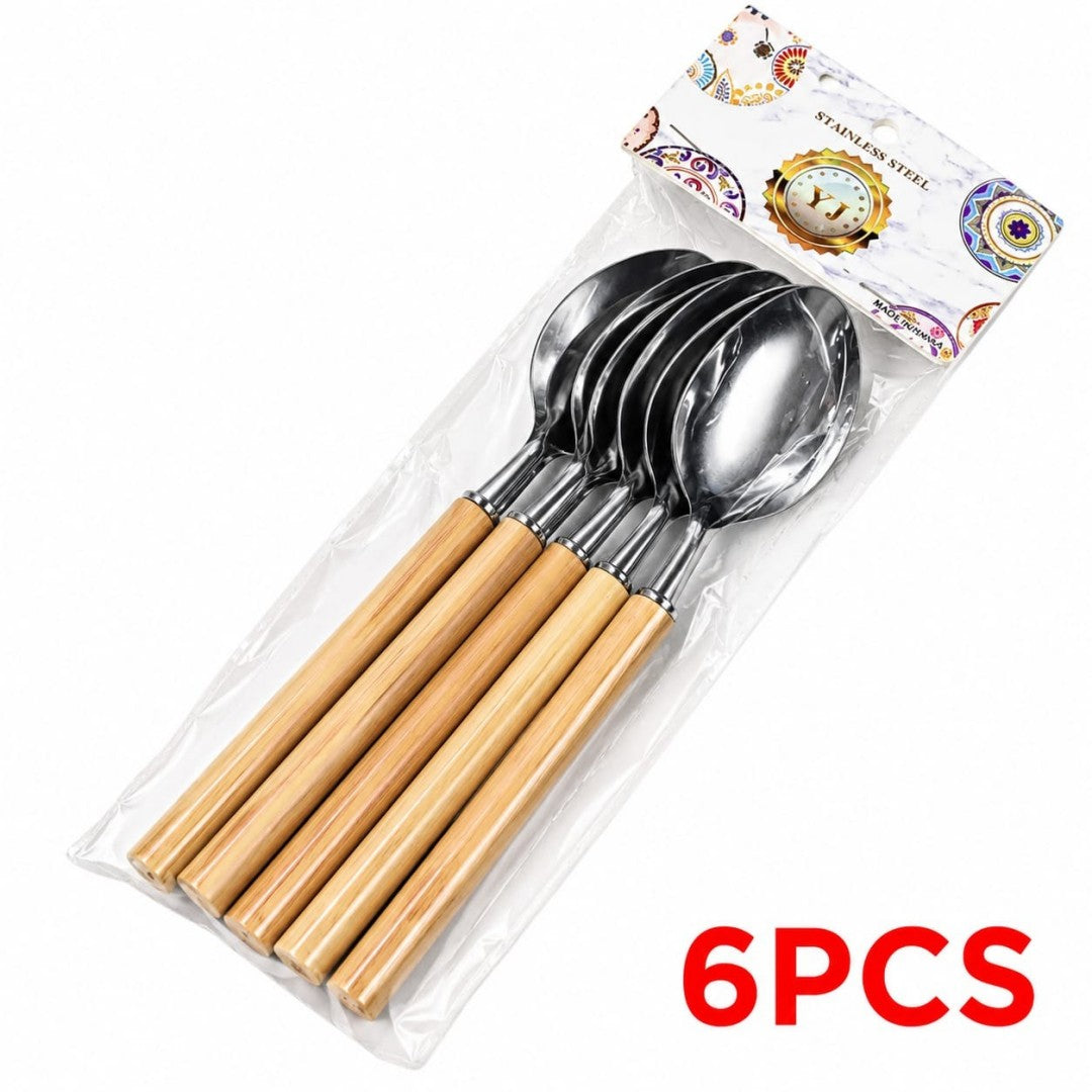 CUCHARA MAGO COLOR MADERA 6PCS
