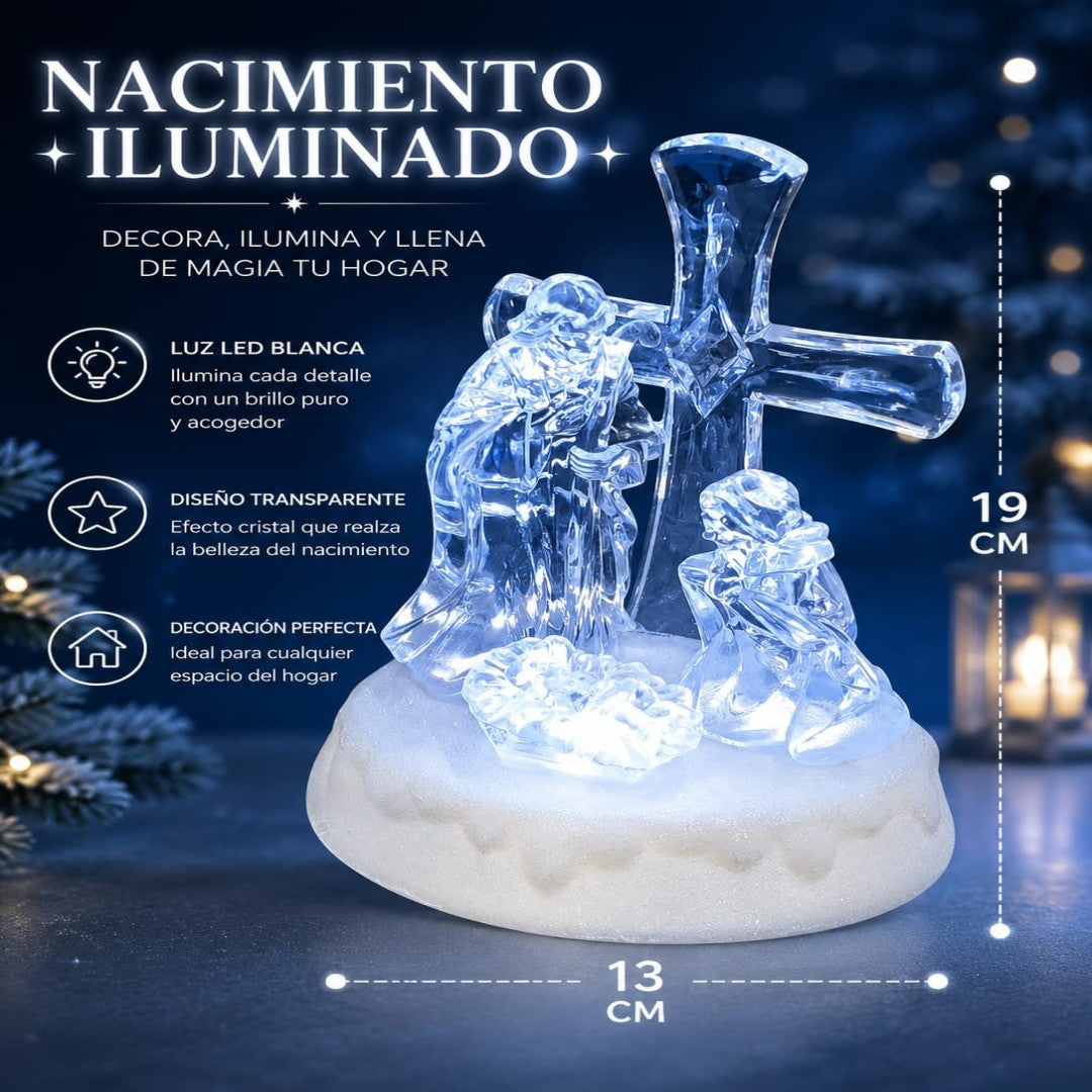 LAMPARA NAVIDAD TRANSPARENTE PASITO 13*19
