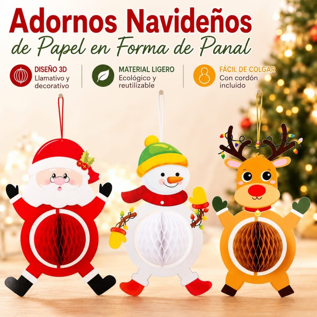 ADORNO COLGANTE PANAL PLEGABLE NAVIDAD