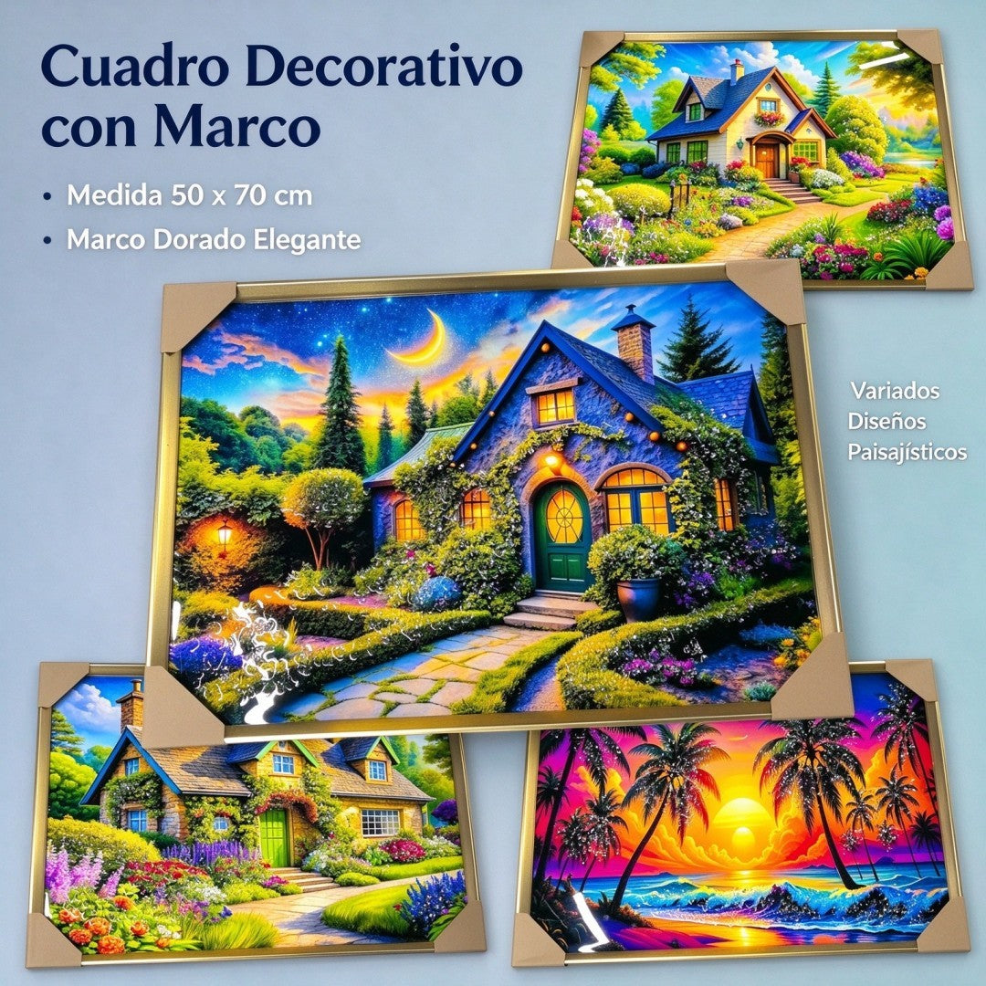 CUADRO CON DIAMANTE 50*70 PAISAJE