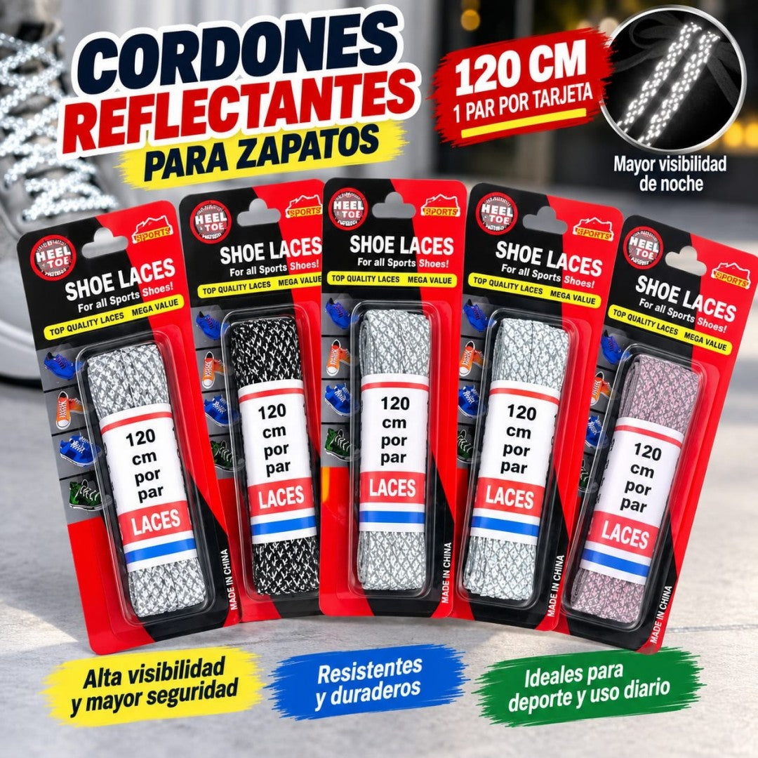 CORDONES REFLECTANTES 120CM 1PAR PLANO