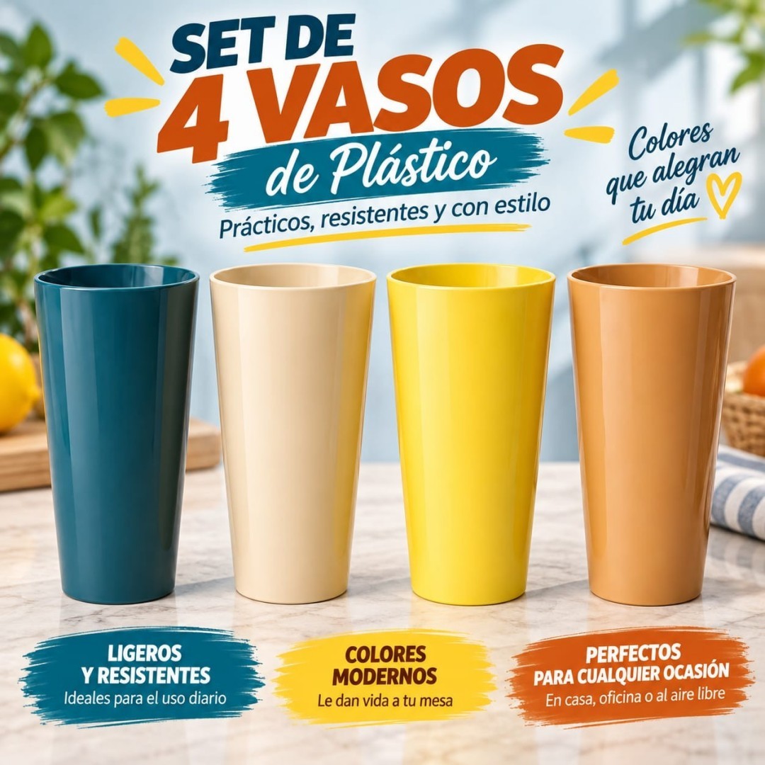 VASOS COLOR 4PCS 8101