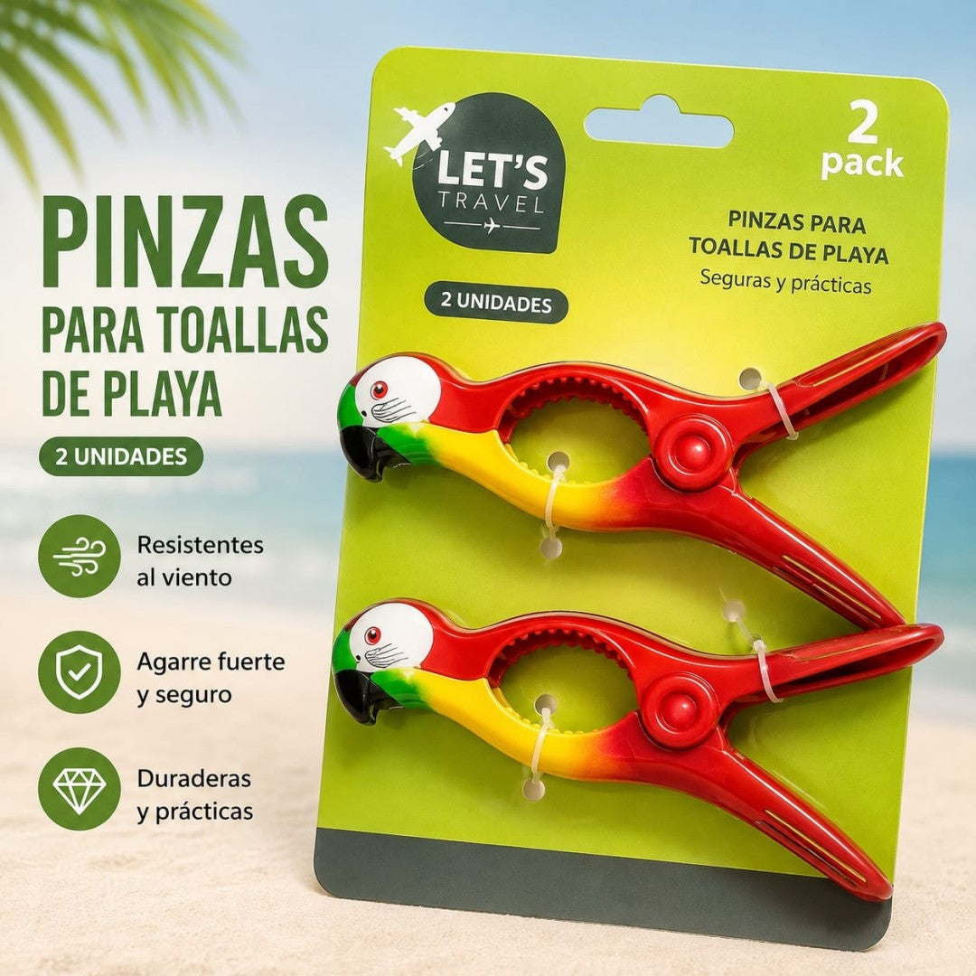 SET PINZAS PARA TOALLA BANO 2PCS LORO
