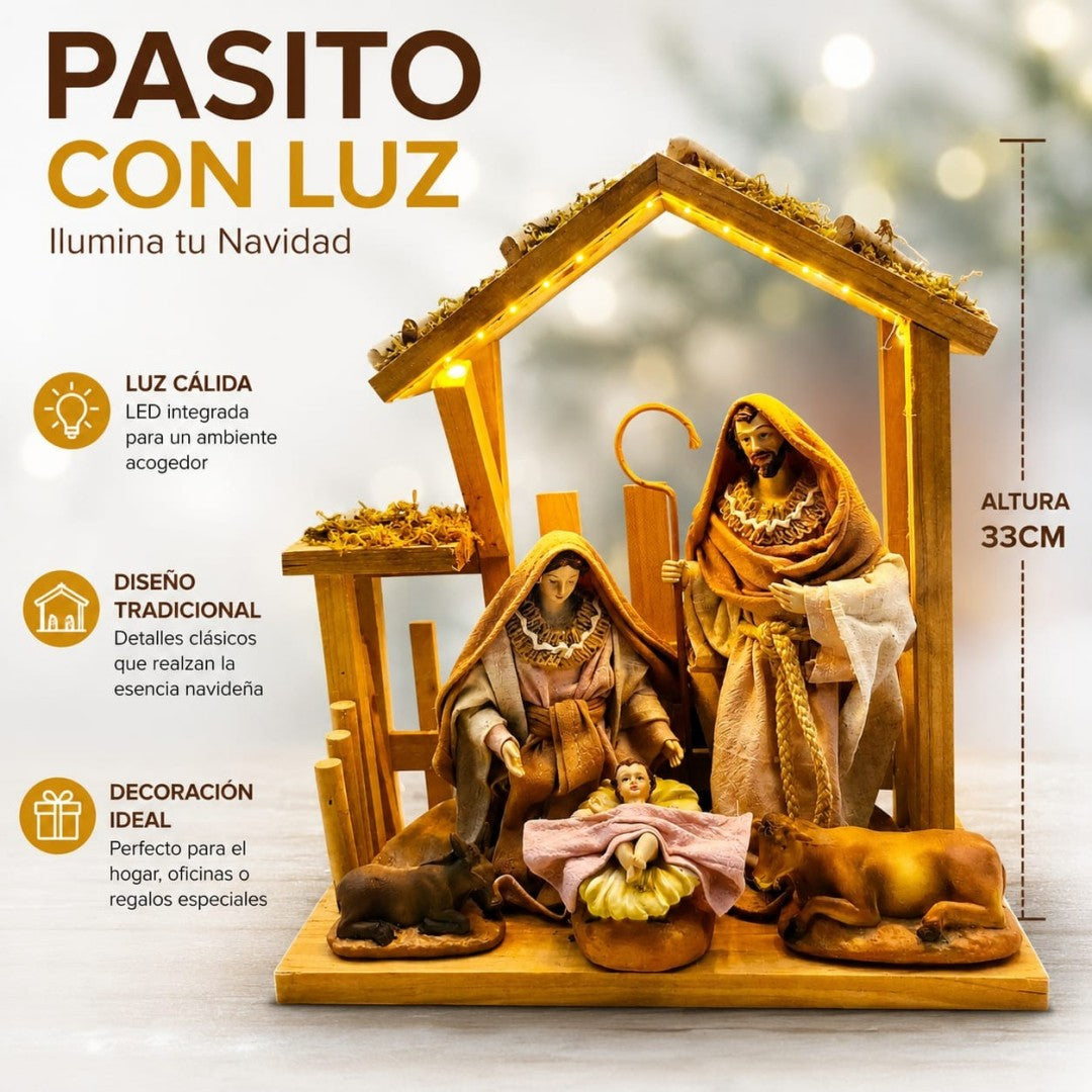 ADORNO PASITO CON LUZ TECHO 33CM