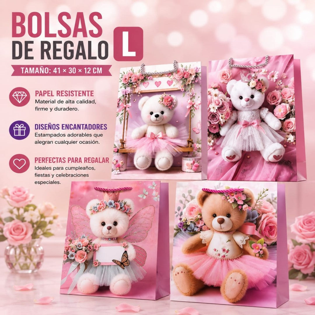 BOLSA REGALO OSO L 41*30*12CM