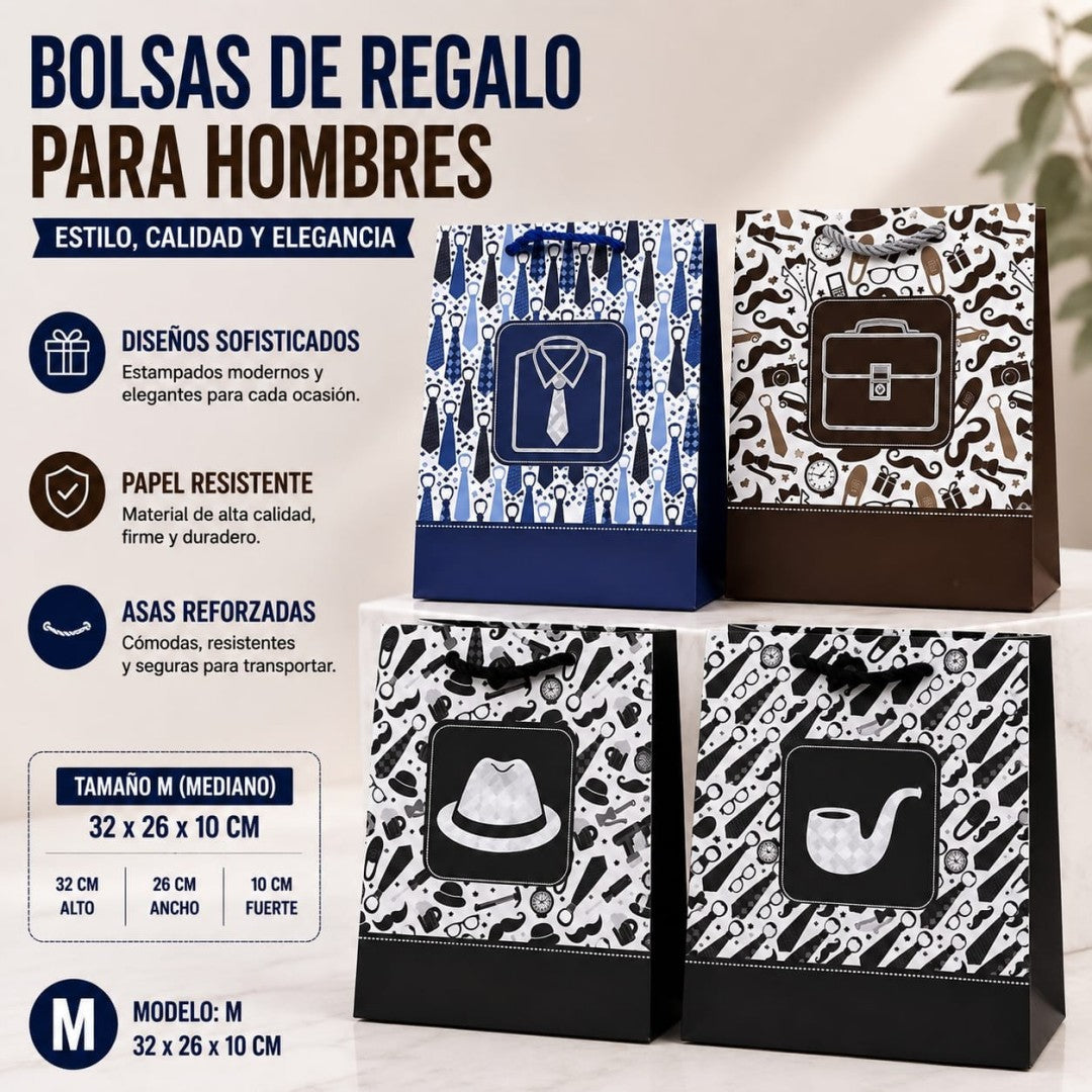 BOLSA REGALO HOMBRE M 32*26*10CM