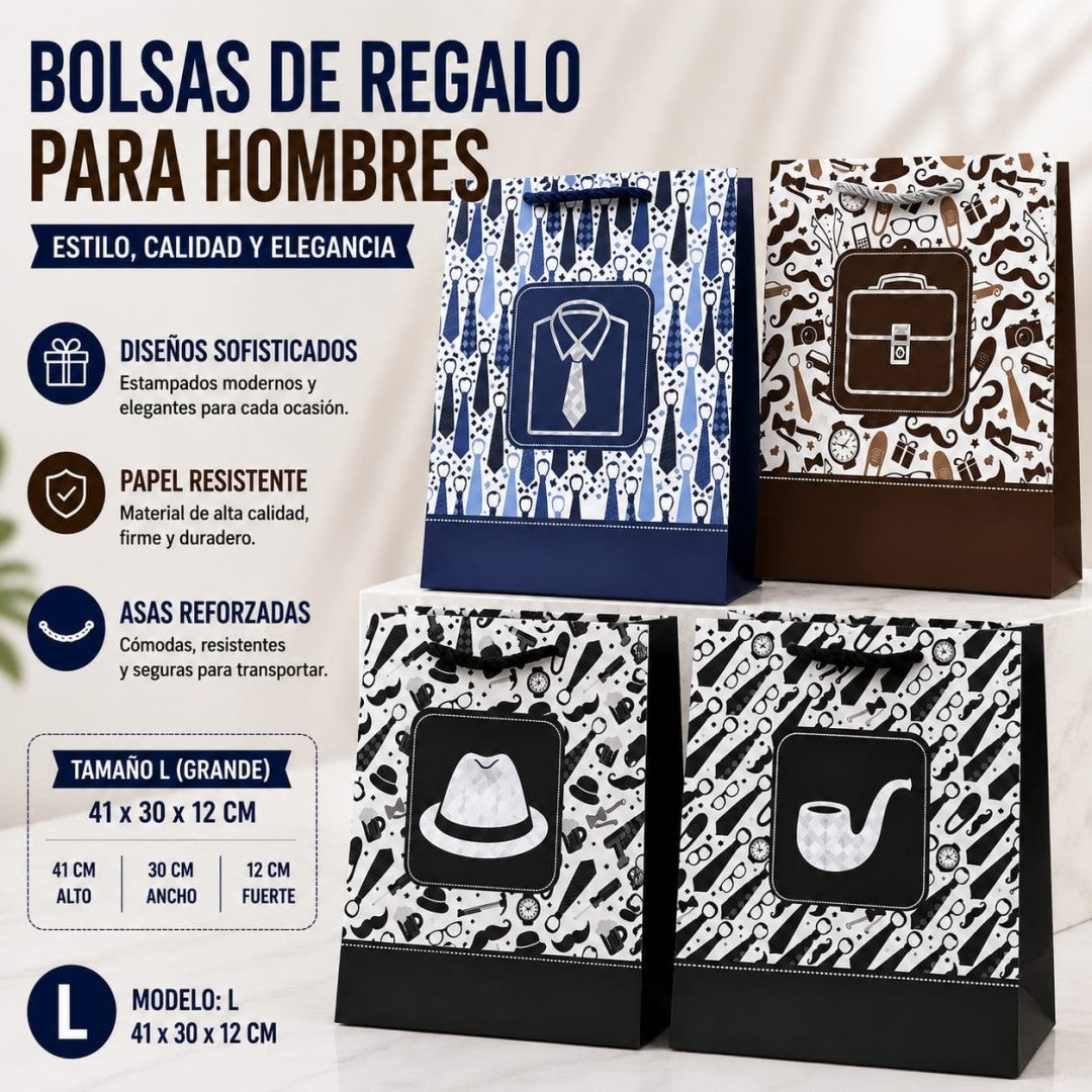 BOLSA REGALO HOMBRE L 41*30*12CM