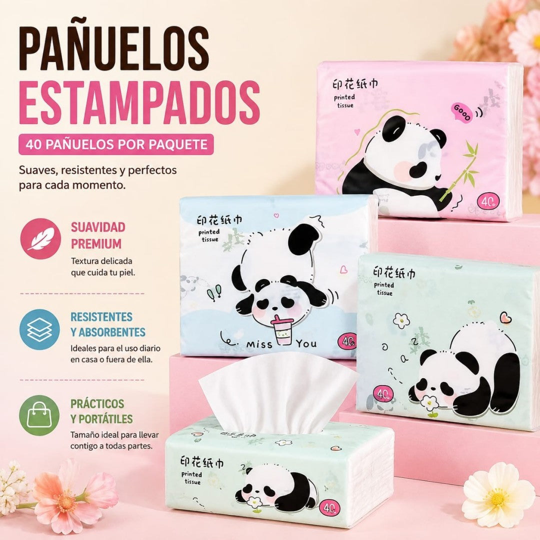 SERVILLETAS FACIALES EN BOLSA PANDA