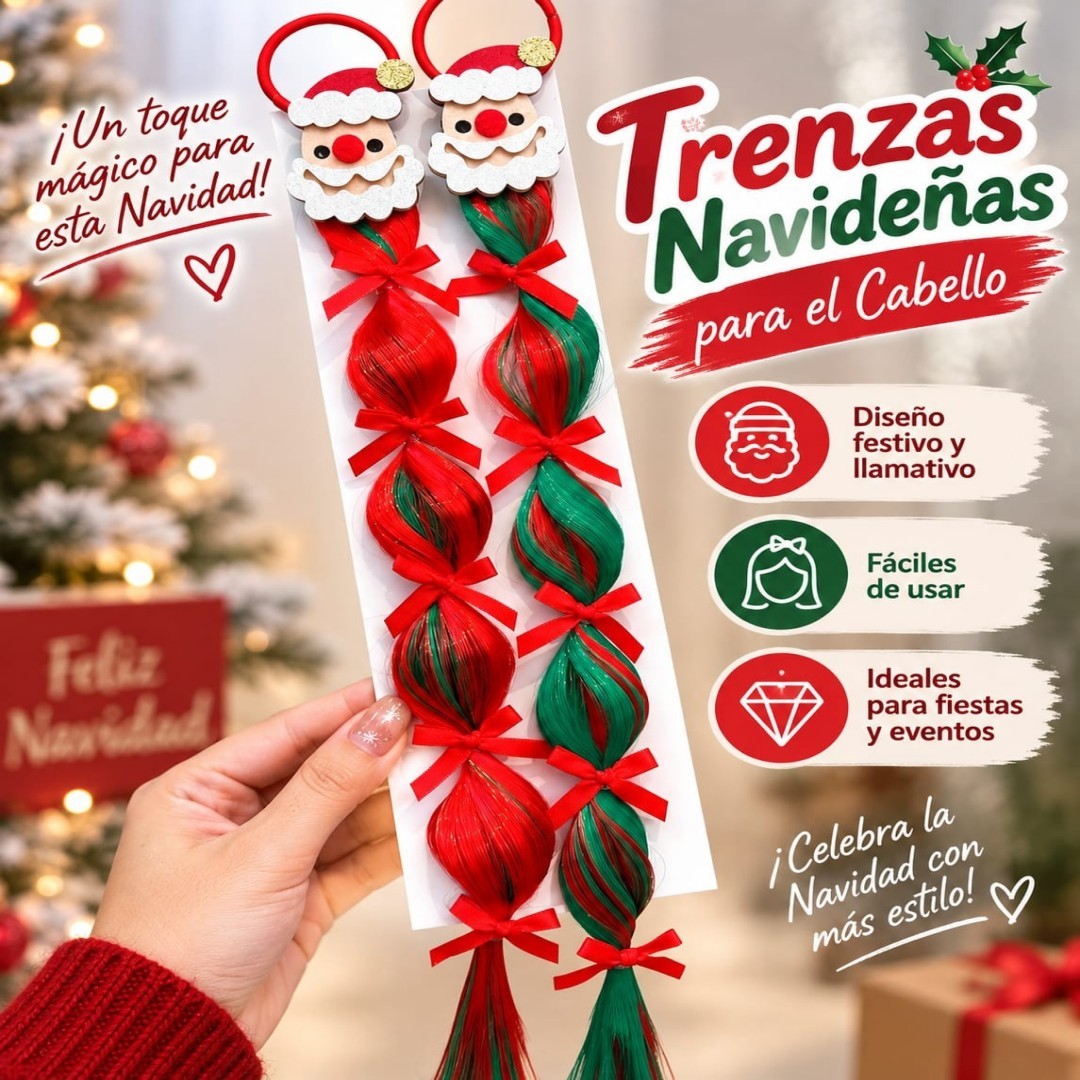TRENZA NAVIDENA PARA CABELLO 44CM