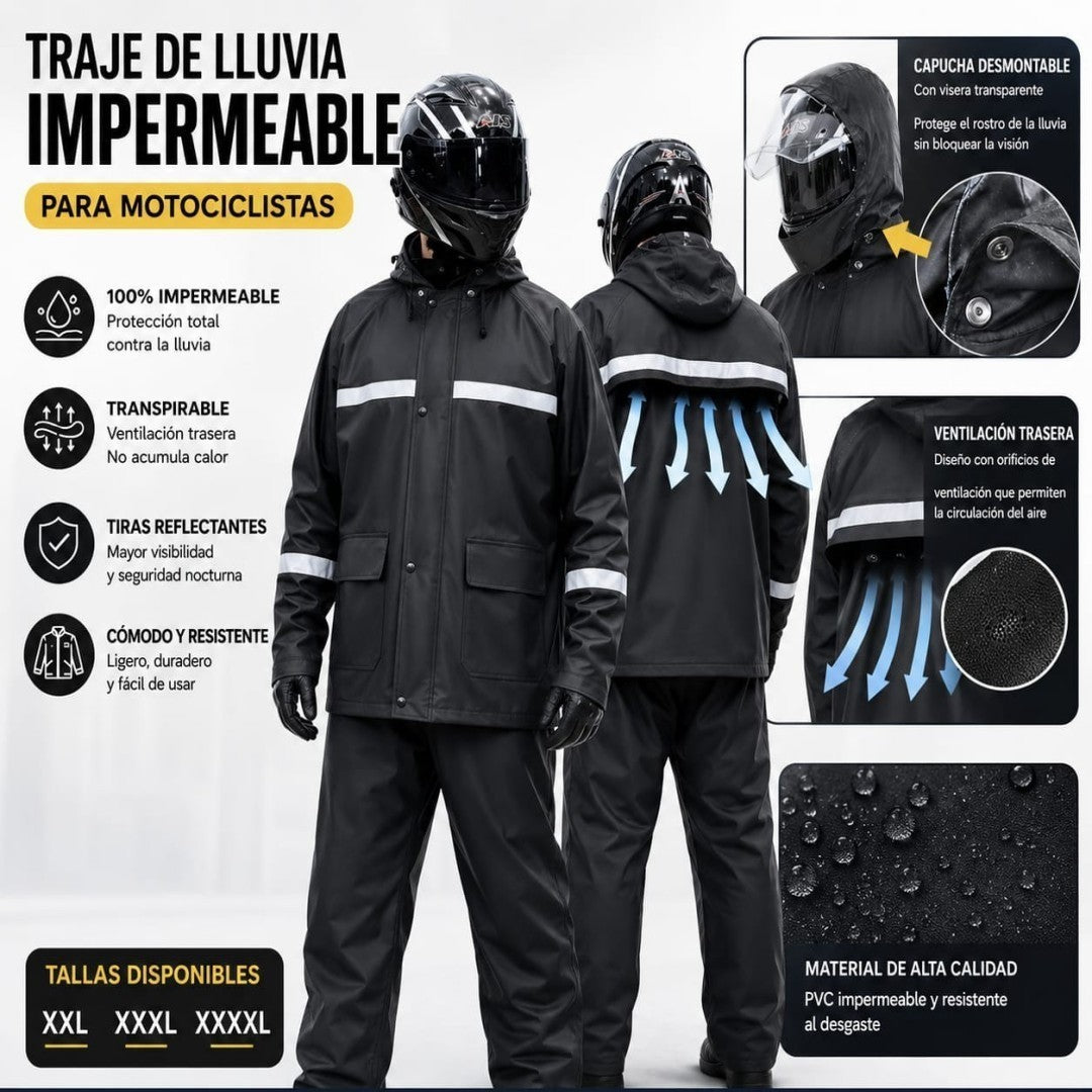 JUEGO CAPA XXL-XXXXL NEGRO