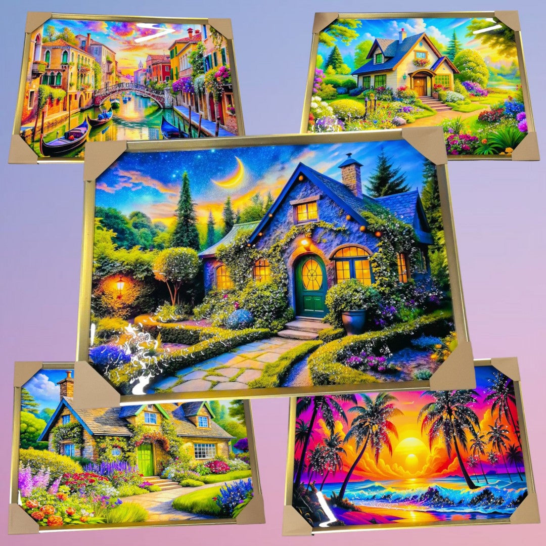 CUADRO CON DIAMANTE 50*70 PAISAJE