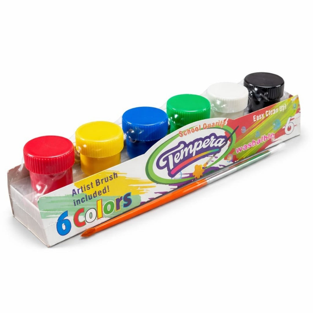 SET TEMPERA LAVABLE LUMINOSA 6 COLOR
