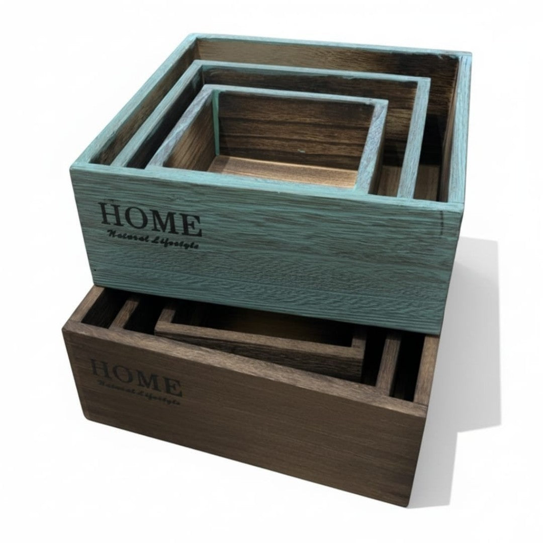 SET CAJAS DE MADERA 3PCS TBT-1