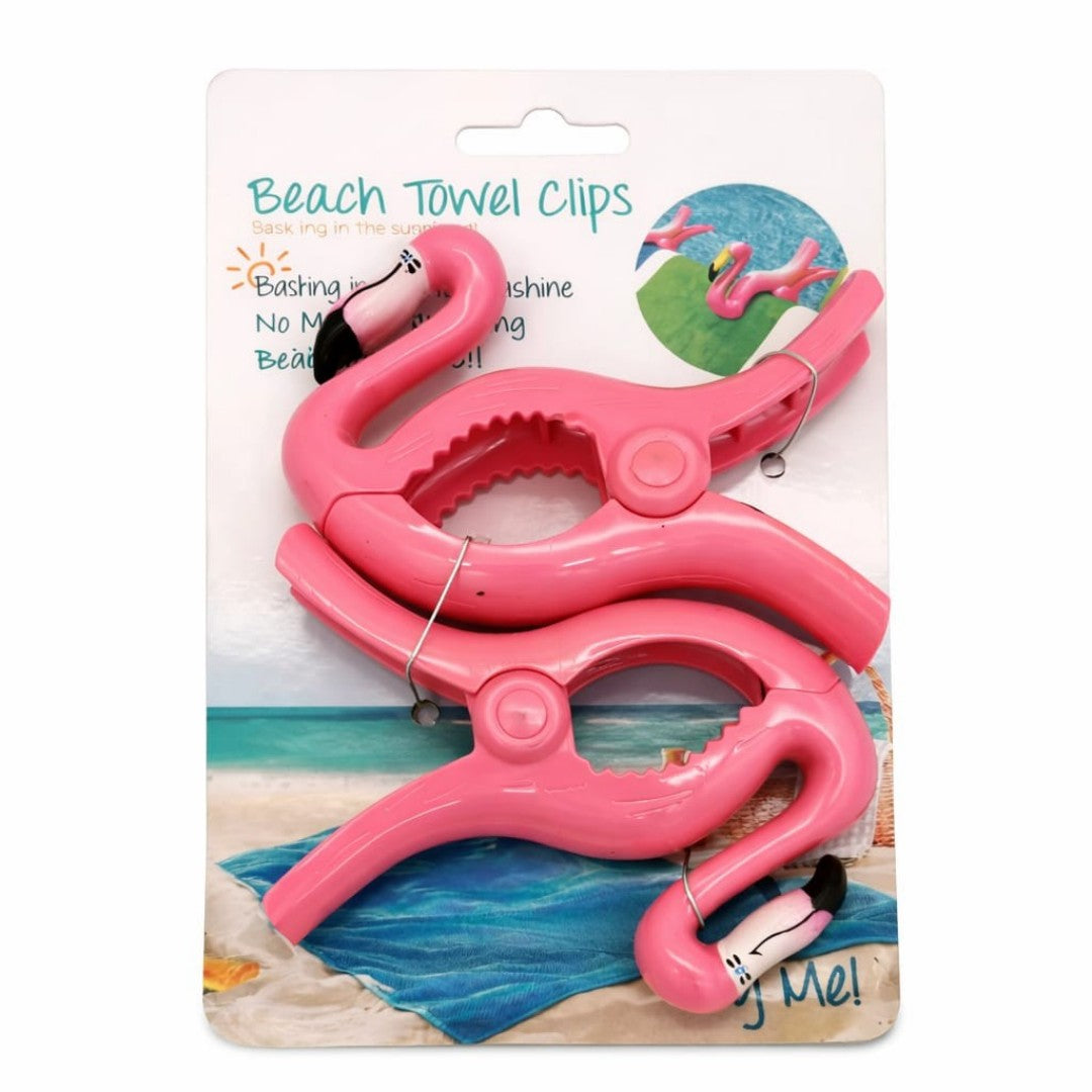 SET PINZAS PARA TOALLA BANO 2PCS FLAMINGO