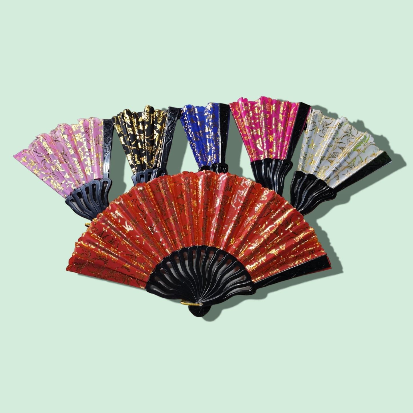 ABANICO MANO MARIPOSA ESCARCHA